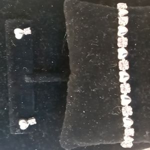 Avon Pink Rhinestone Heart Set